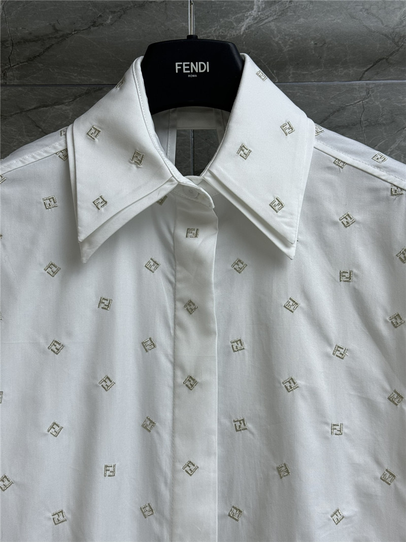 F**di letter embroidered shirt dress