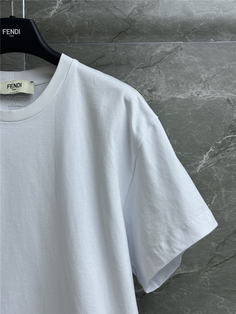 F**di beaded round neck t shirt