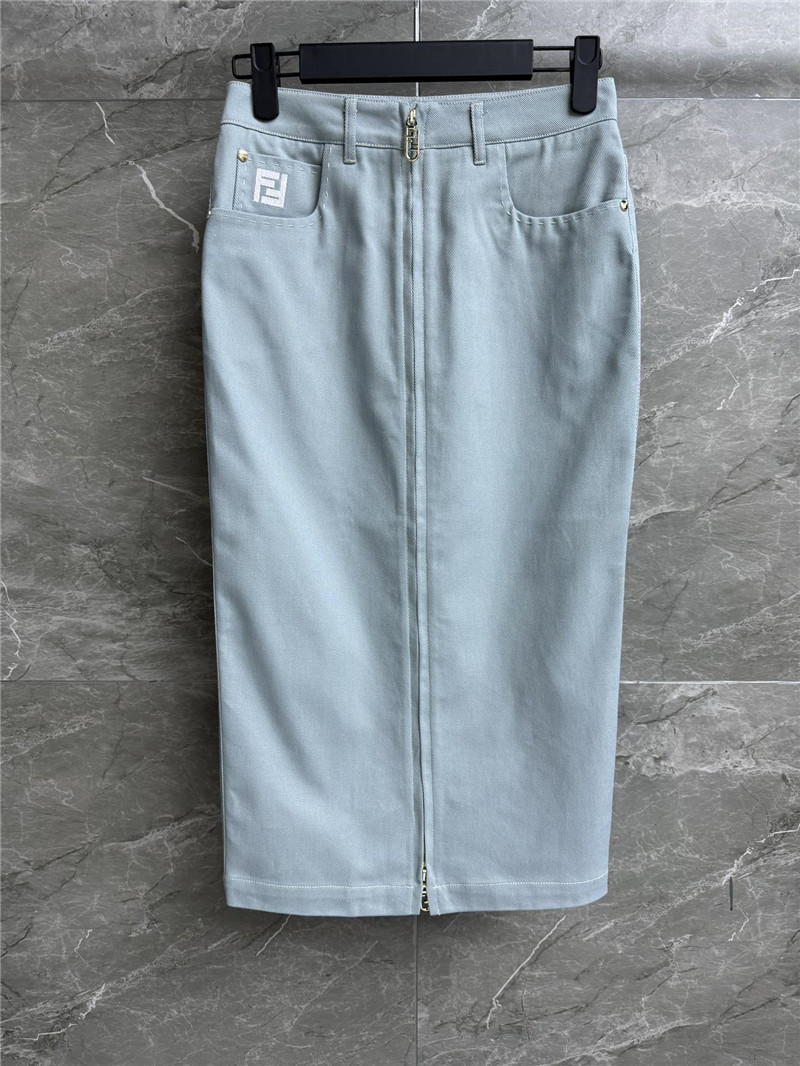 Fendi zippered slit skirt
