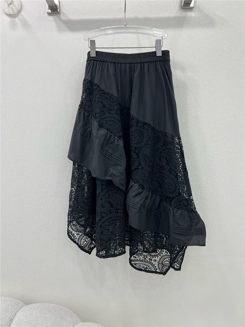 zimm water-soluble lace patchwork irregular skirt