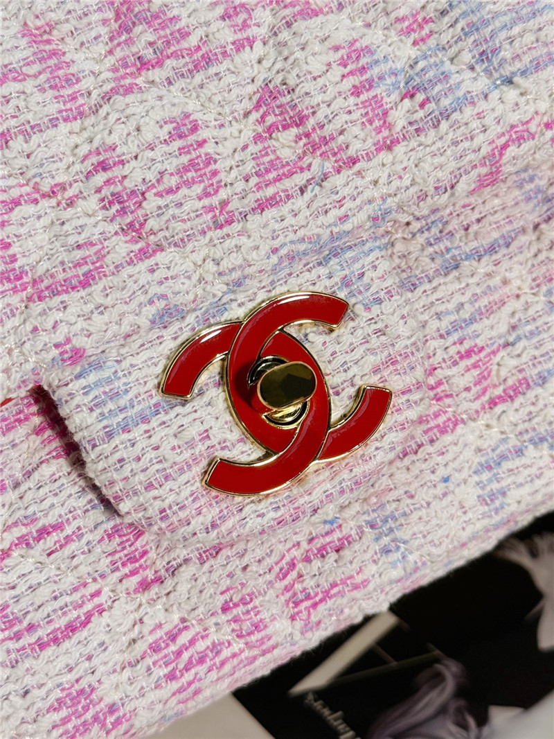 Ch**el logo woolen pink cf bag