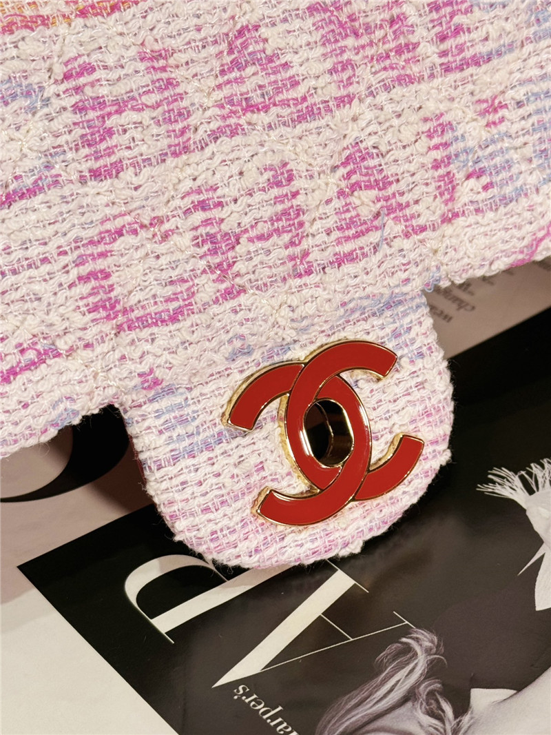 Ch**el logo woolen pink cf bag
