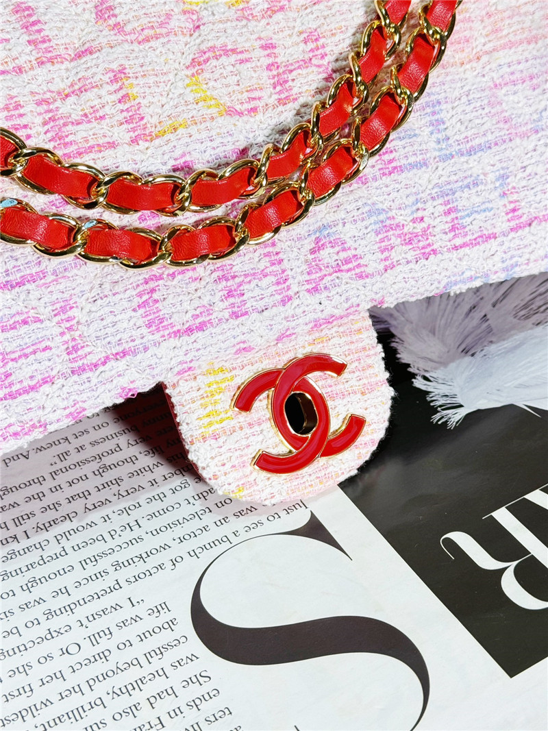 Ch**el woolen pink cf bag large