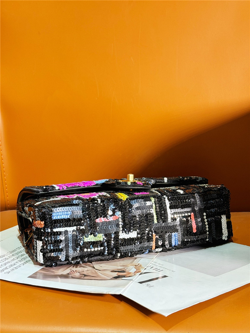 Ch**el flower sequin classic cf bag