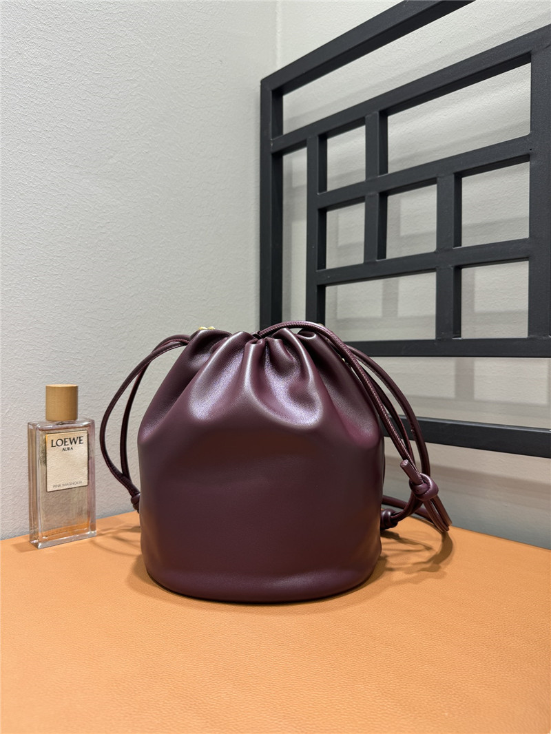L0ew* flamenco wine red leather bag