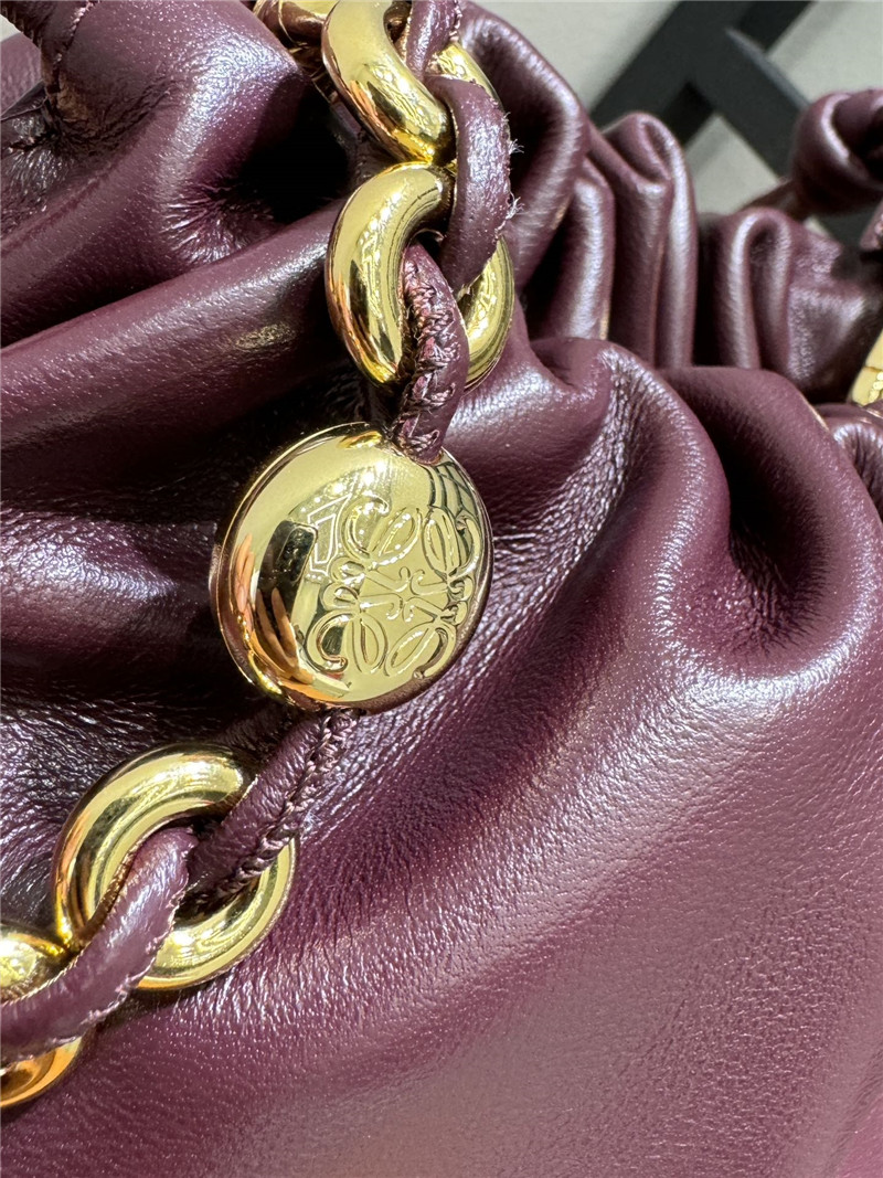 L0ew* flamenco wine red leather bag