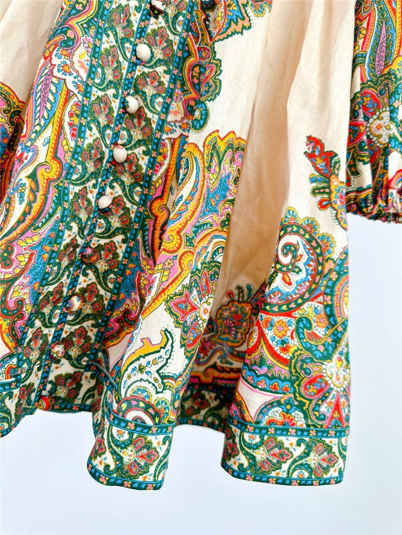 zimm V-neck lantern cuff dress