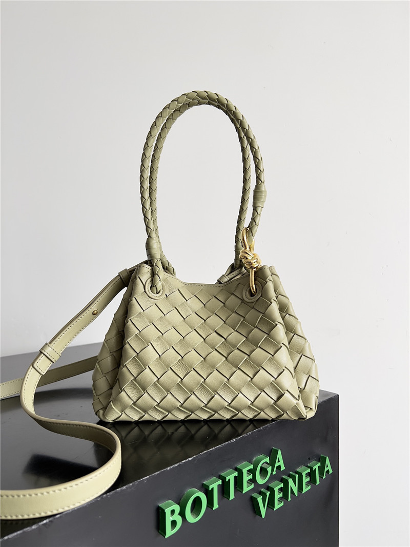 Bottega Veneta Small Andiamo Parachute Bag in Green