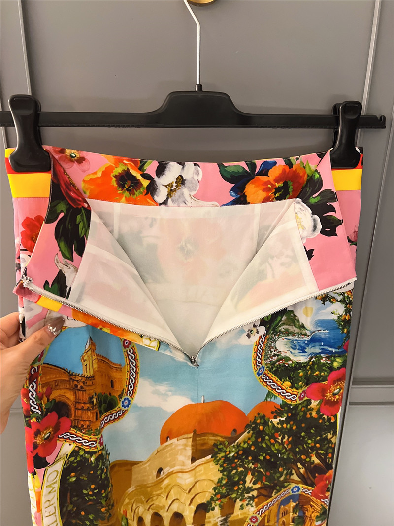 Dolce & Gabbana D&G Silk Print Half Skirt