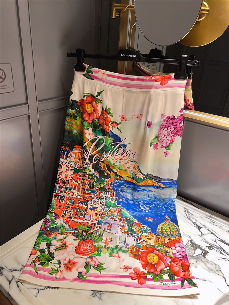 Dolce & Gabbana D&G Silk Print Half Skirt