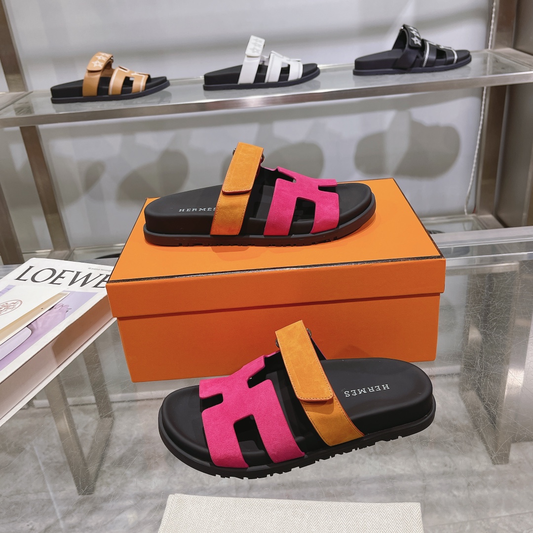 H**me5 chypre pink brown suede sandals