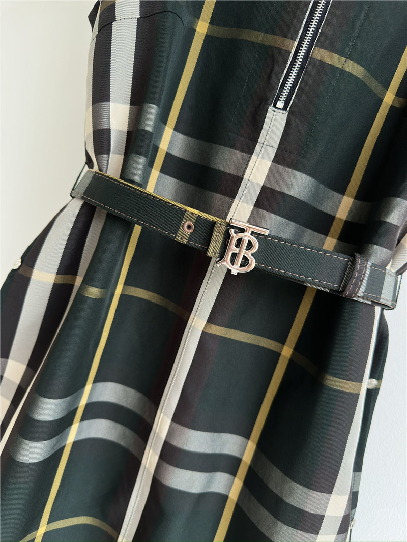 Burberry Ink Green Check Sleeveless Vest Skirt