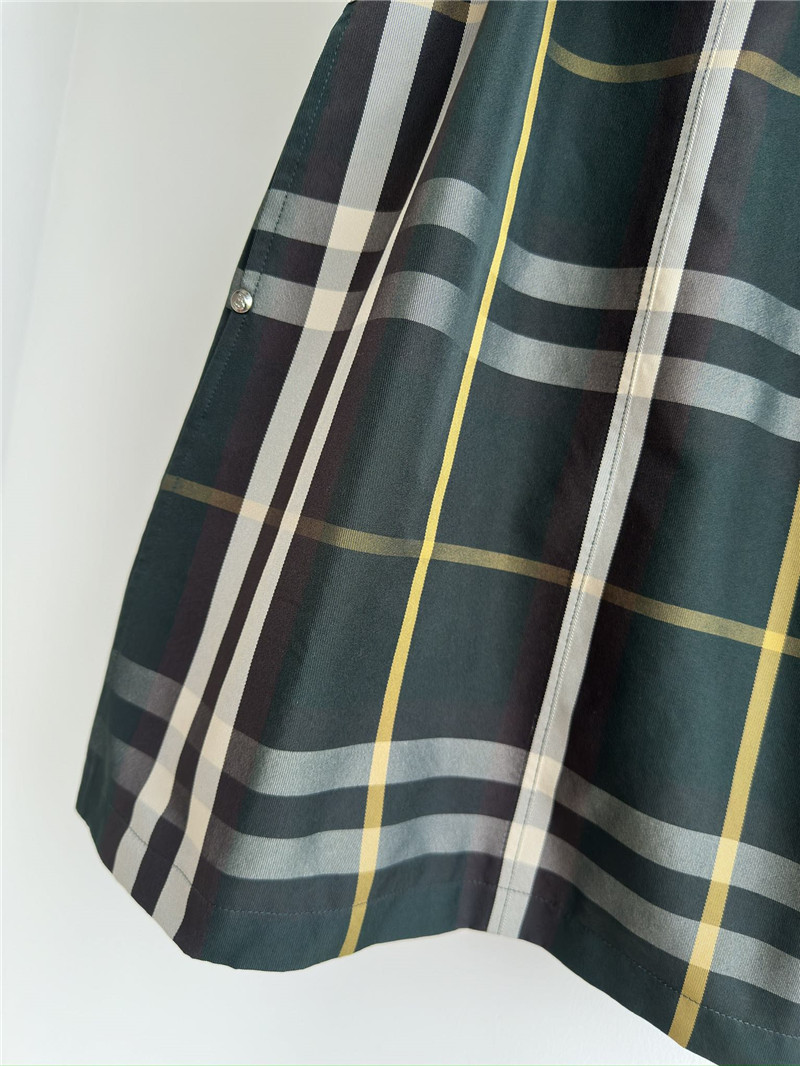 Burberry Ink Green Check Sleeveless Vest Skirt