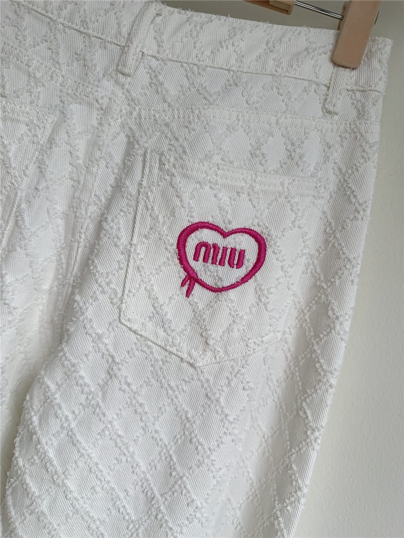 Miumiu embroidered jacquard straight leg jeans