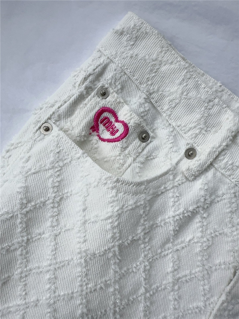 Miumiu embroidered jacquard straight leg jeans