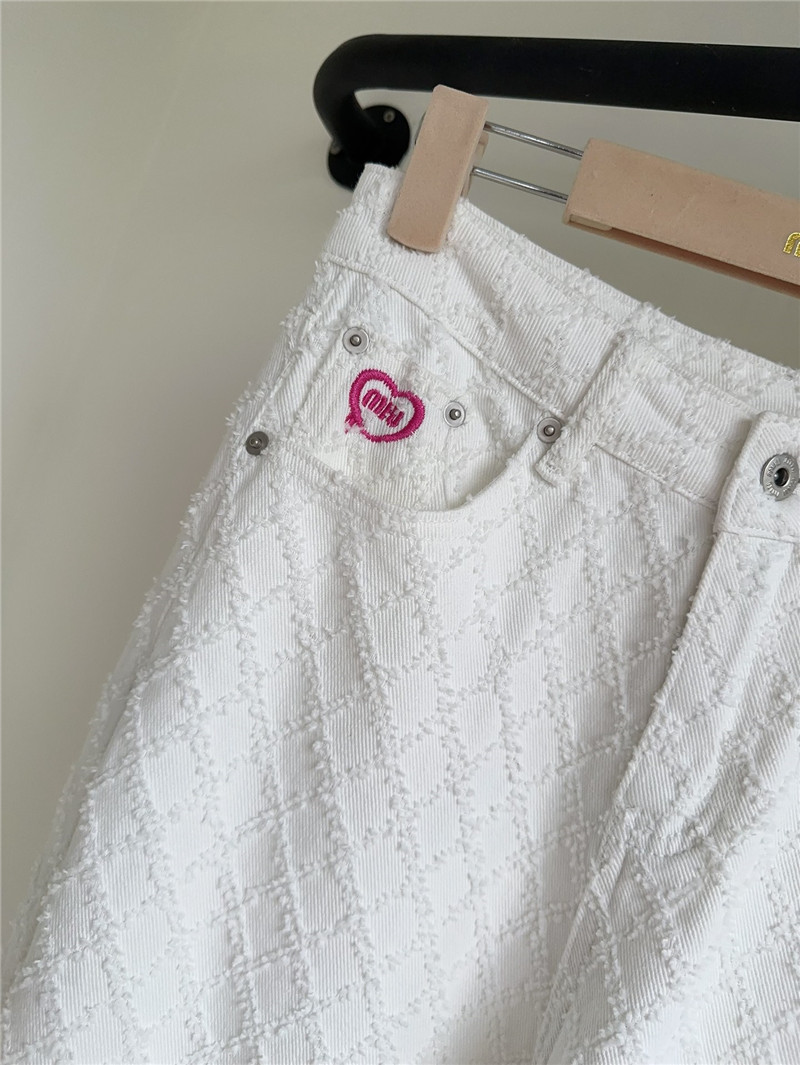 Miumiu embroidered jacquard straight leg jeans