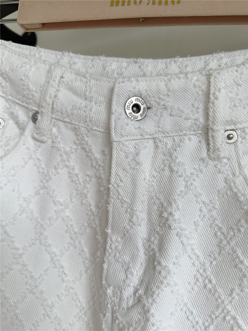 Miumiu embroidered jacquard straight leg jeans