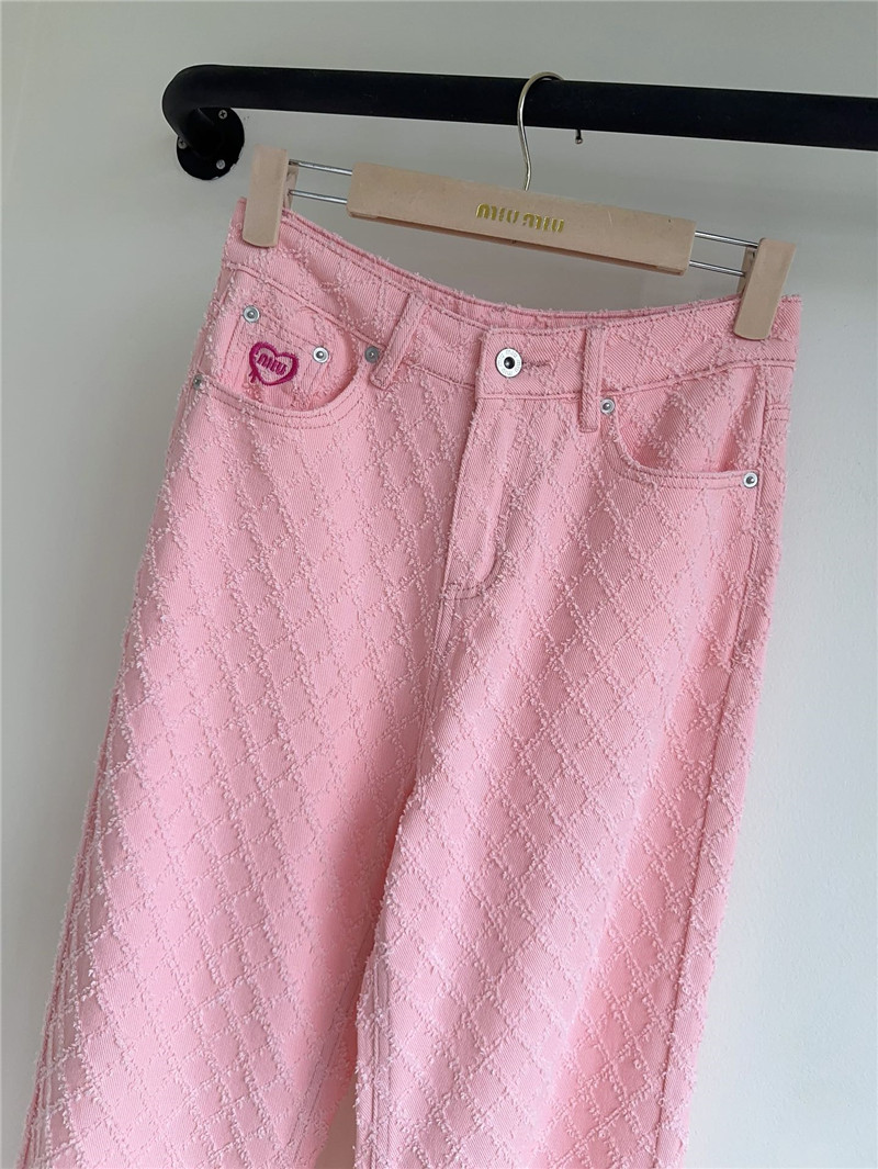 Miumiu embroidered jacquard straight leg jeans