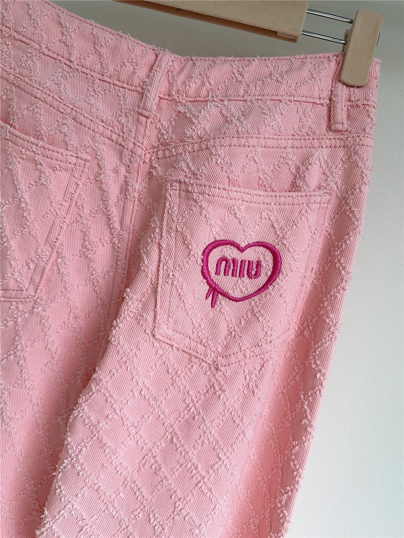 Miumiu embroidered jacquard straight leg jeans