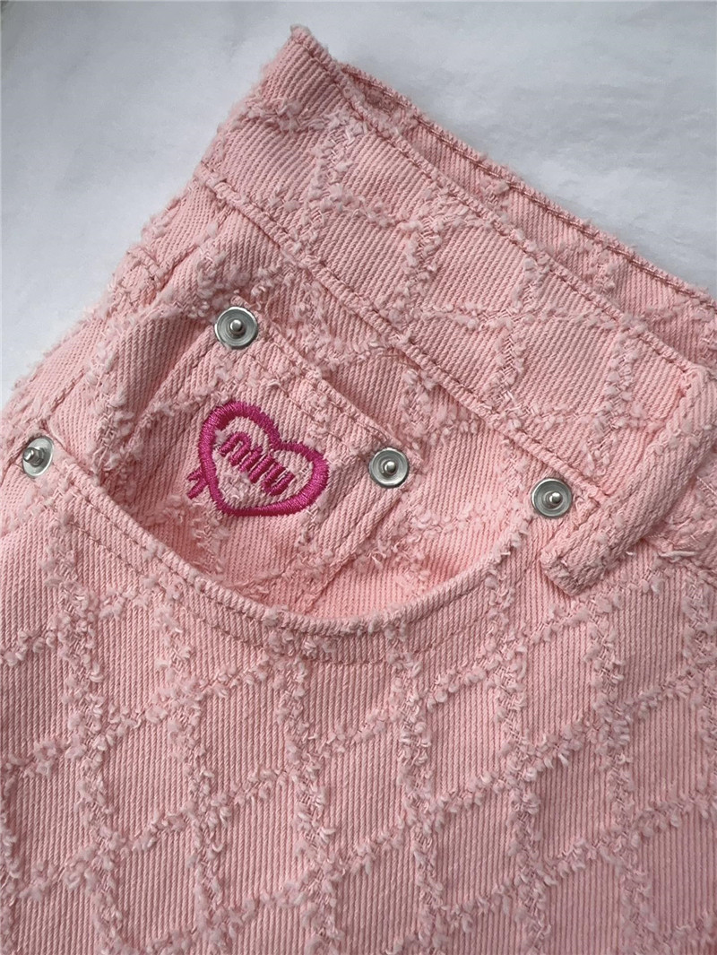 Miumiu embroidered jacquard straight leg jeans