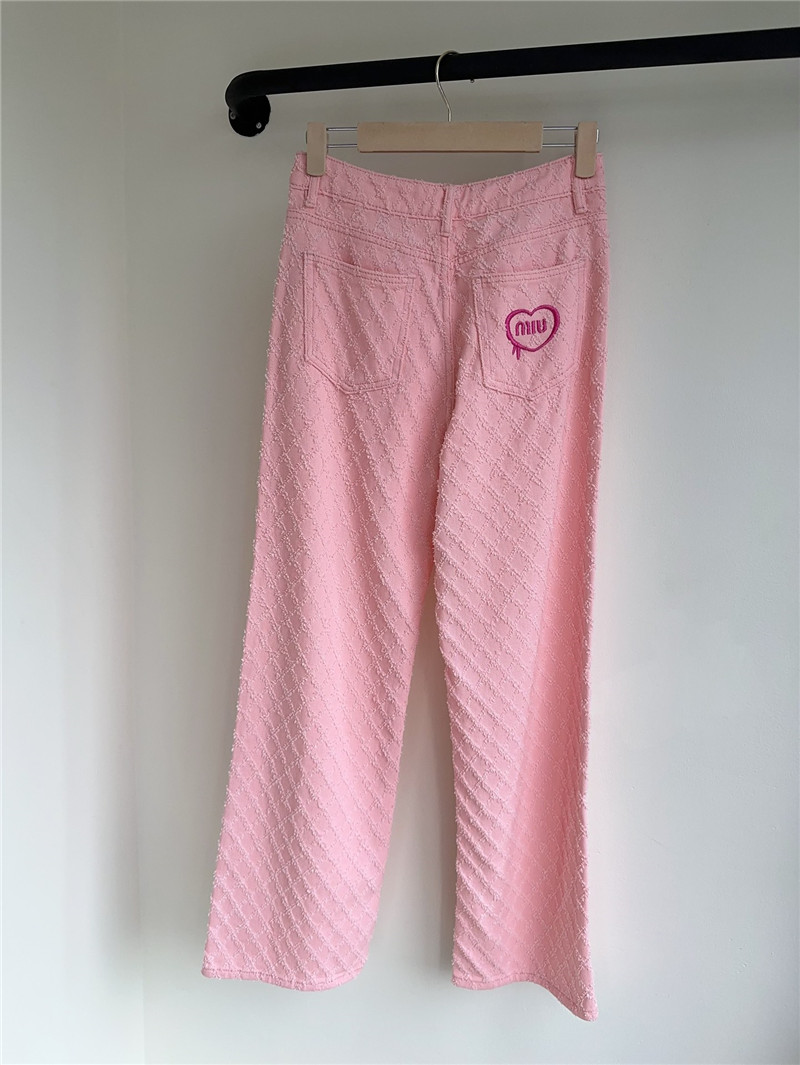 Miumiu embroidered jacquard straight leg jeans