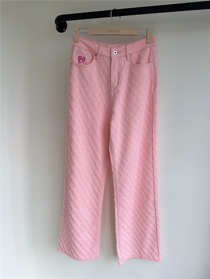 Miumiu embroidered jacquard straight leg jeans