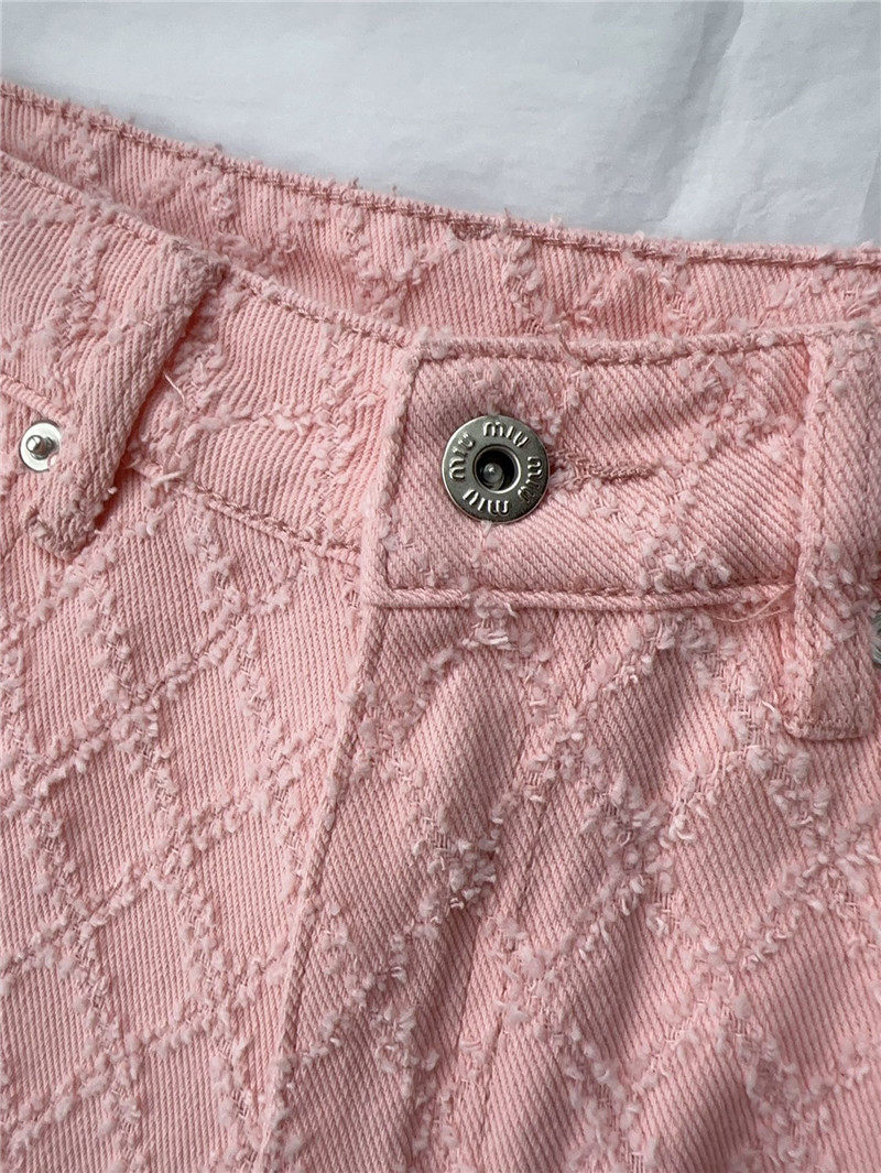 Miumiu embroidered jacquard straight leg jeans