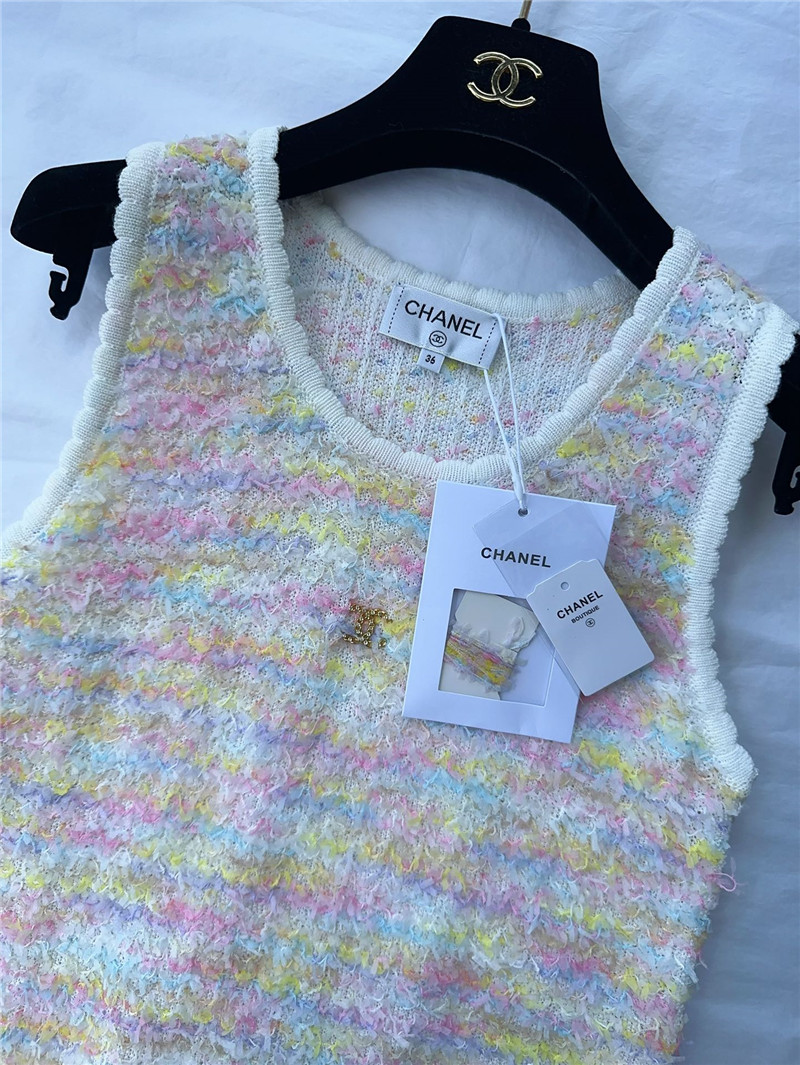 Ch**el colorful lightweight gauze knit tank dress