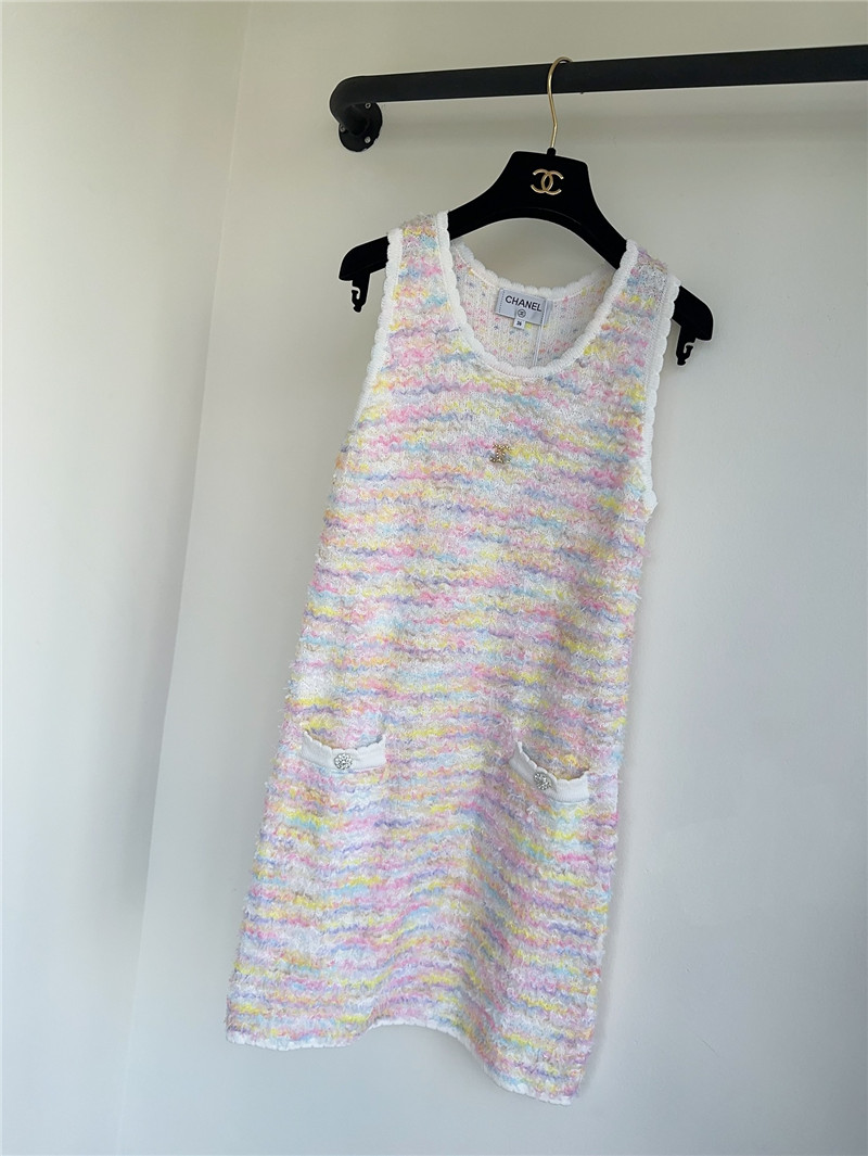 Ch**el colorful lightweight gauze knit tank dress