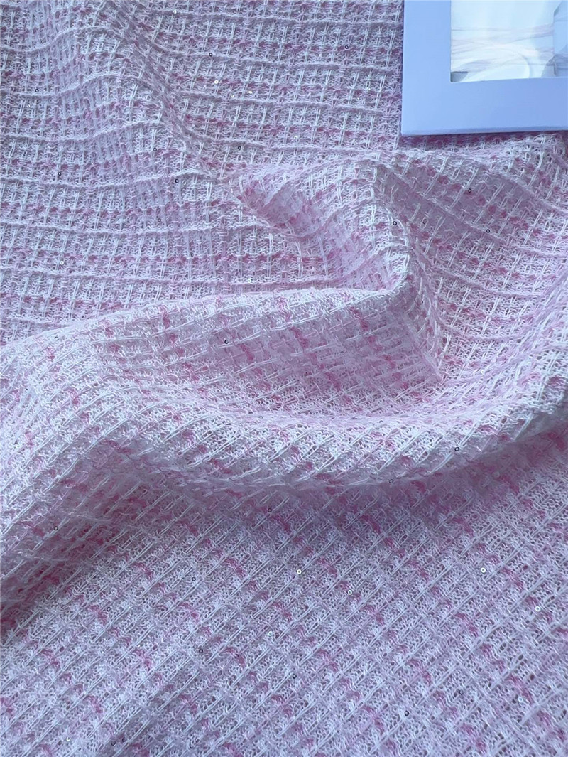 Ch**el pink heavyweight logo jacquard top