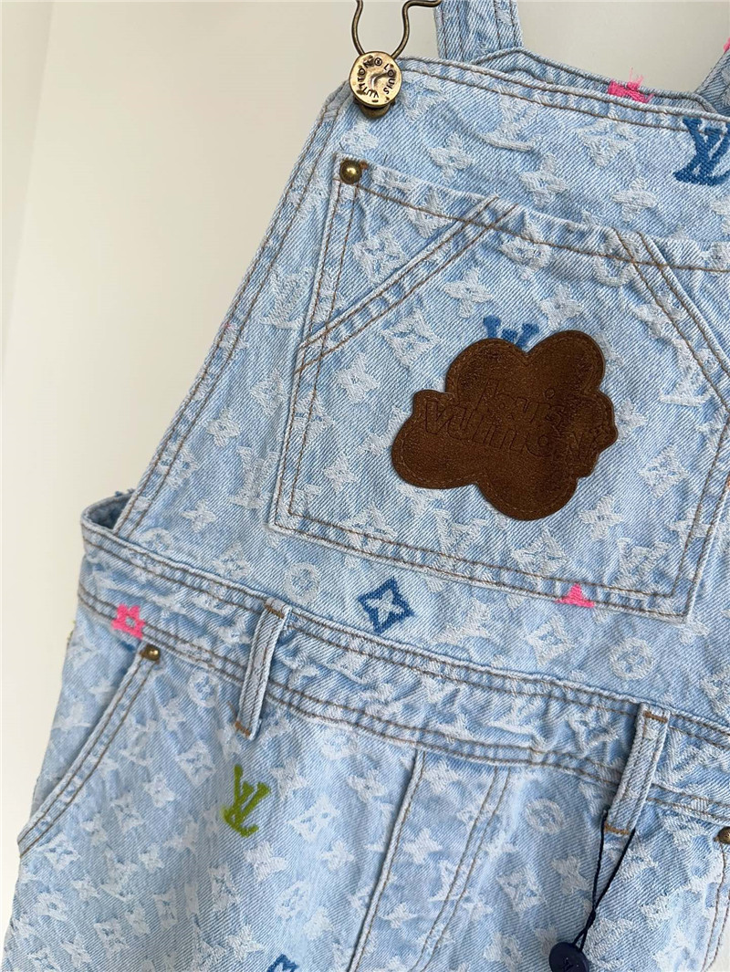 Louis Vuitton LV full logo denim harness shorts