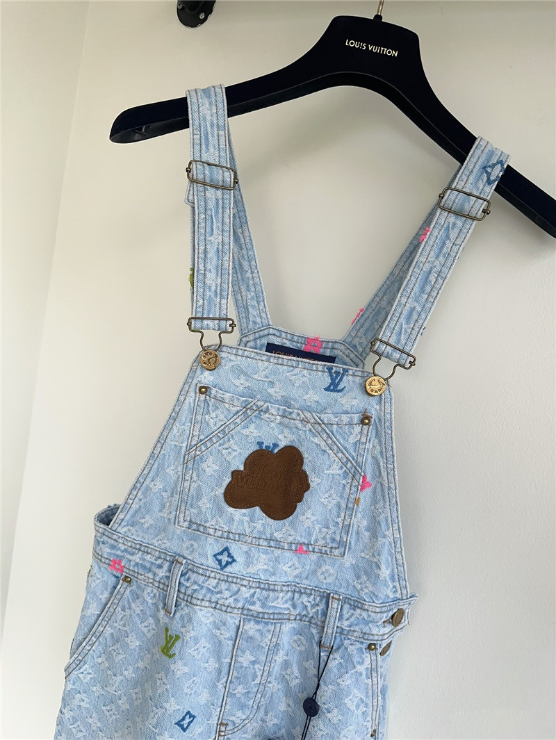Louis Vuitton LV full logo denim harness shorts