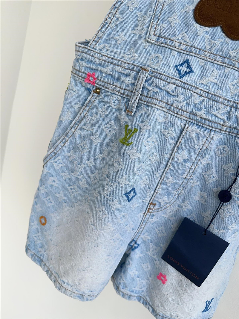 Louis Vuitton LV full logo denim harness shorts