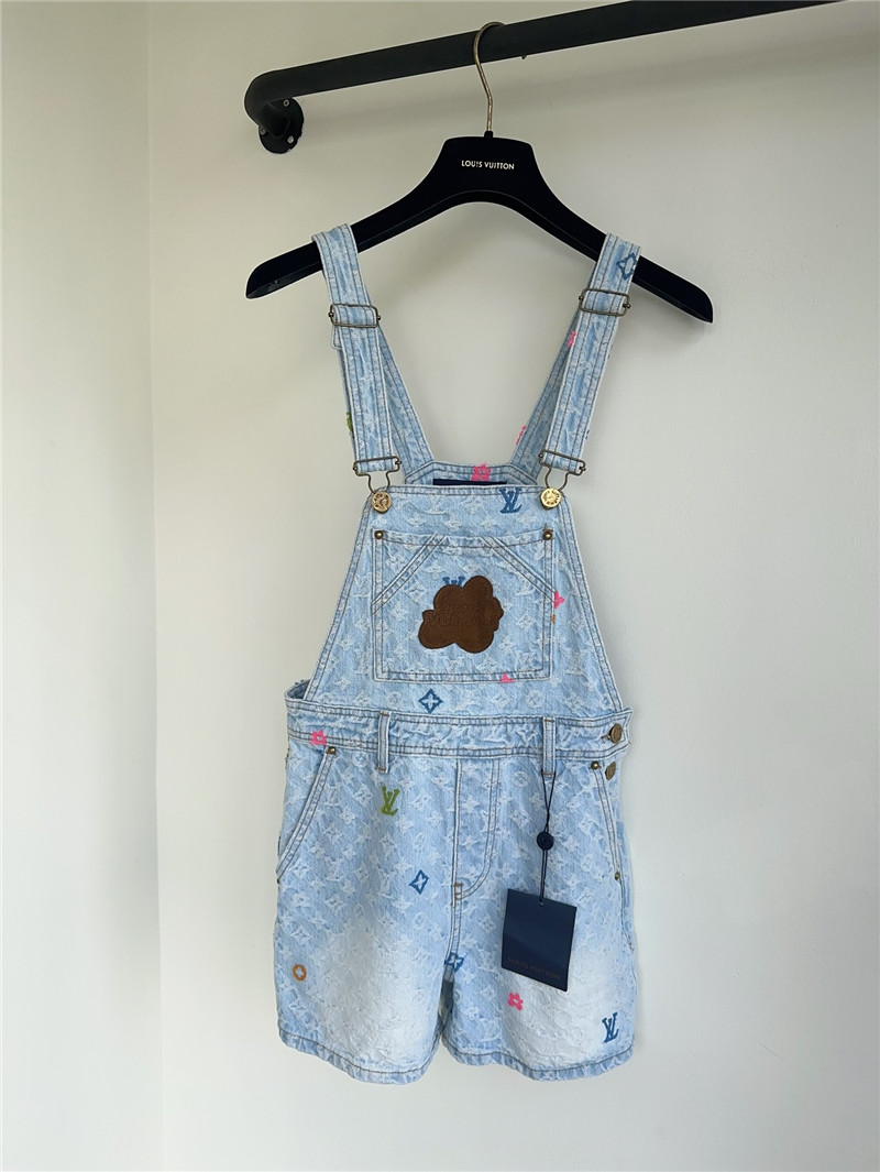 Louis Vuitton LV full logo denim harness shorts