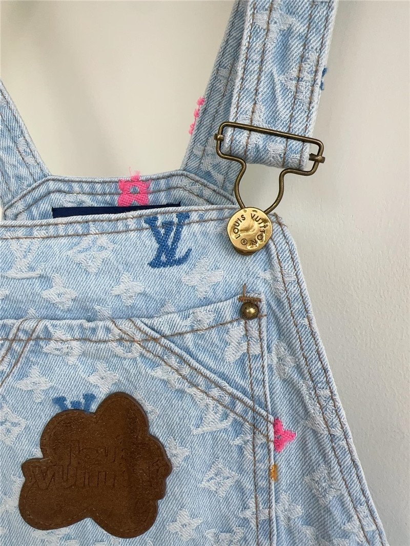 Louis Vuitton LV full logo denim harness shorts