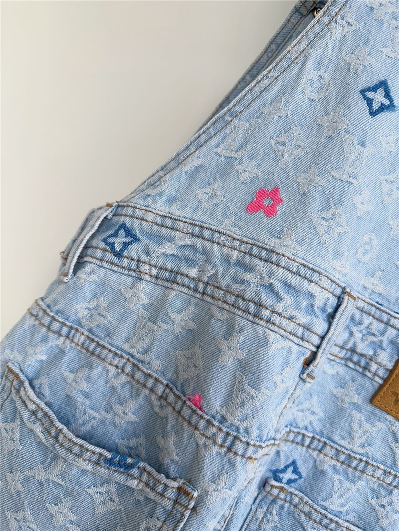 Louis Vuitton LV full logo denim harness shorts