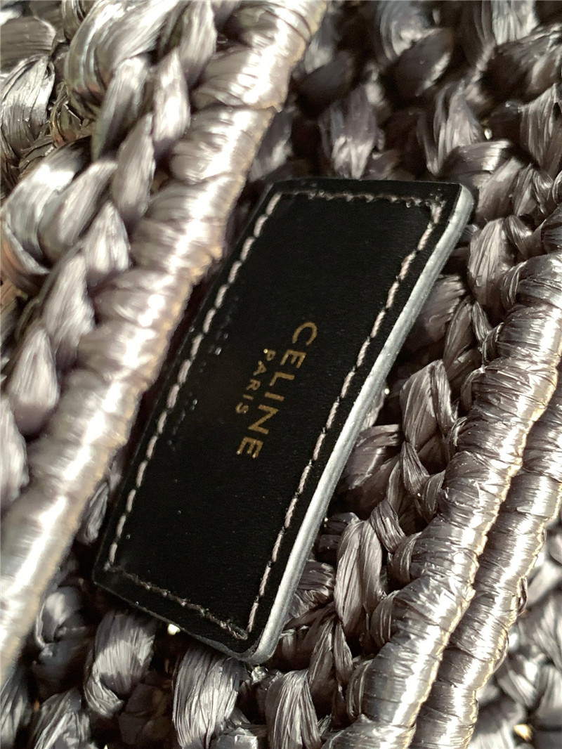 Ce1i*e raffia effect claude chain shoulder bag