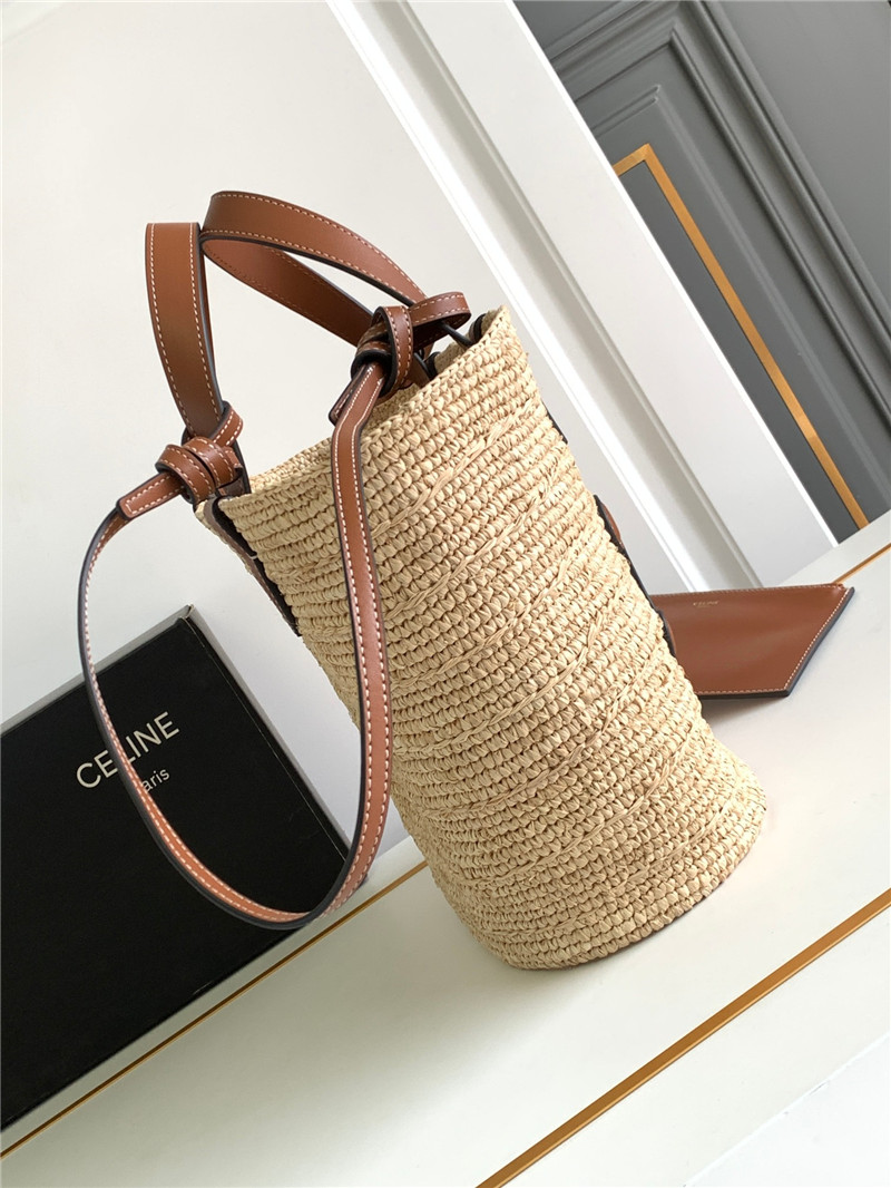 Ce1i*e teen plant cowhide classic basket bag brown