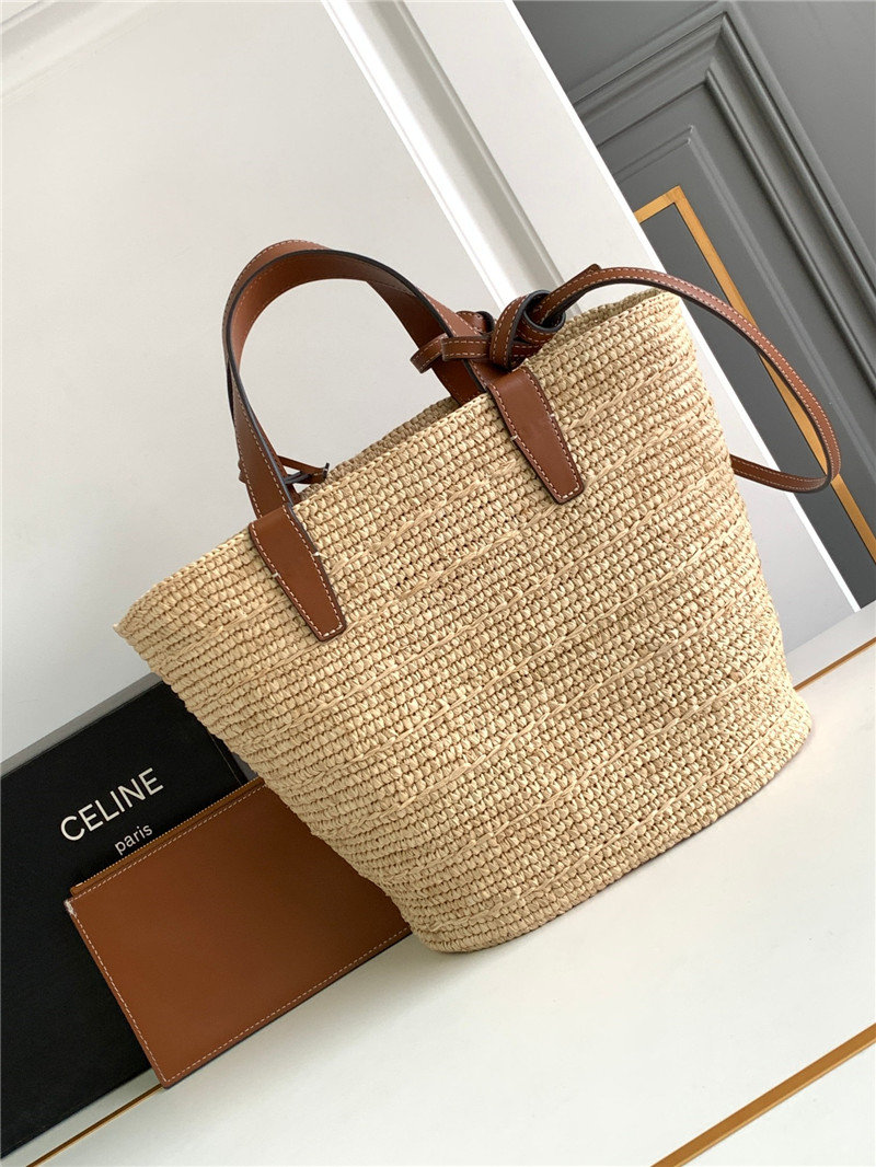Ce1i*e teen plant cowhide classic basket bag brown