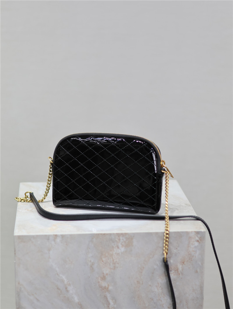 Sa1nt Lau*nt patent leather gaby zipped pouch
