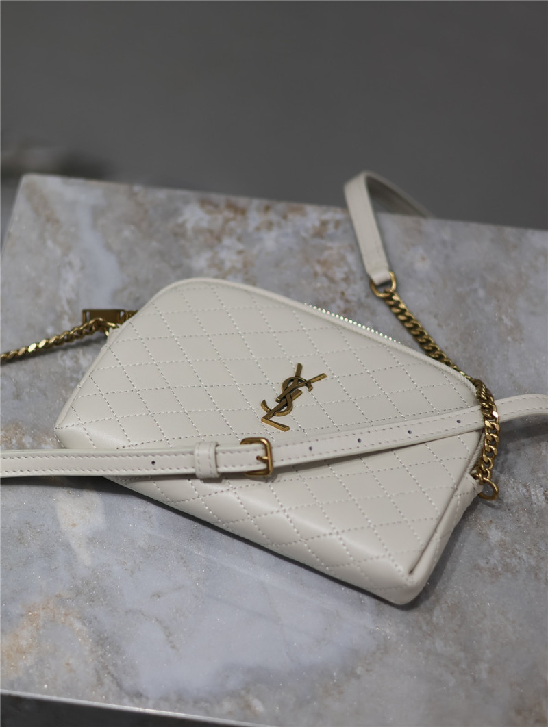 Sa1nt Lau*nt gaby zipped pouch in white