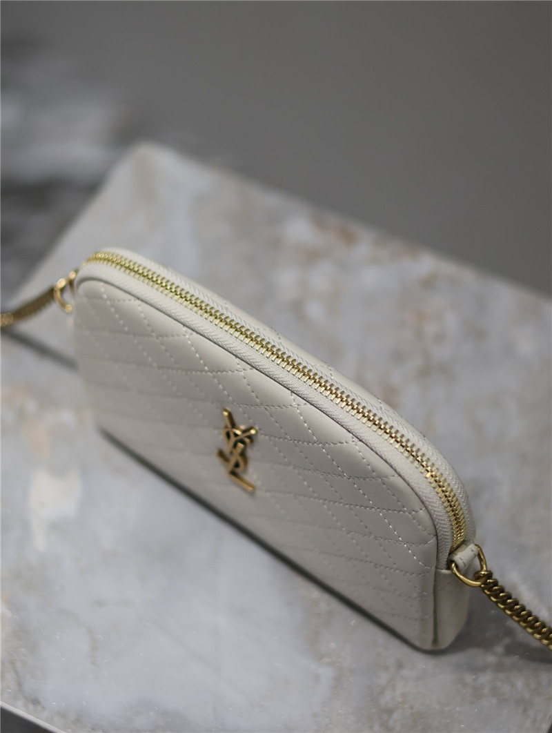 Sa1nt Lau*nt gaby zipped pouch in white