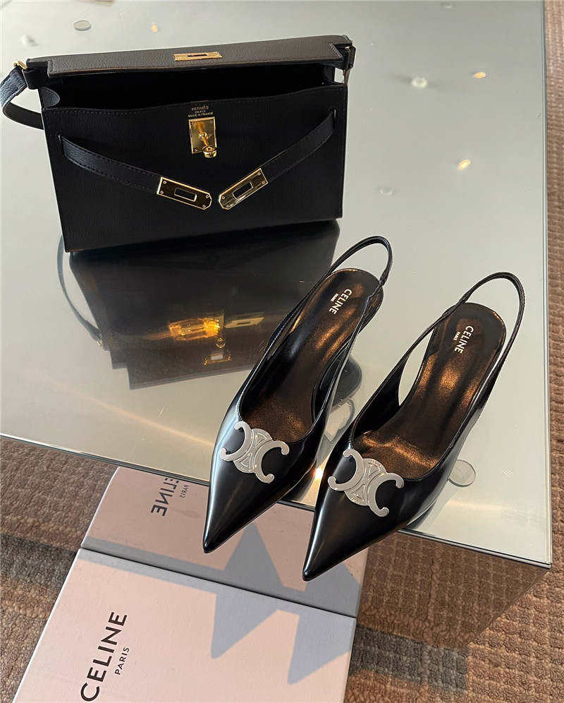 Celine Arc de Triomphe kitten heels
