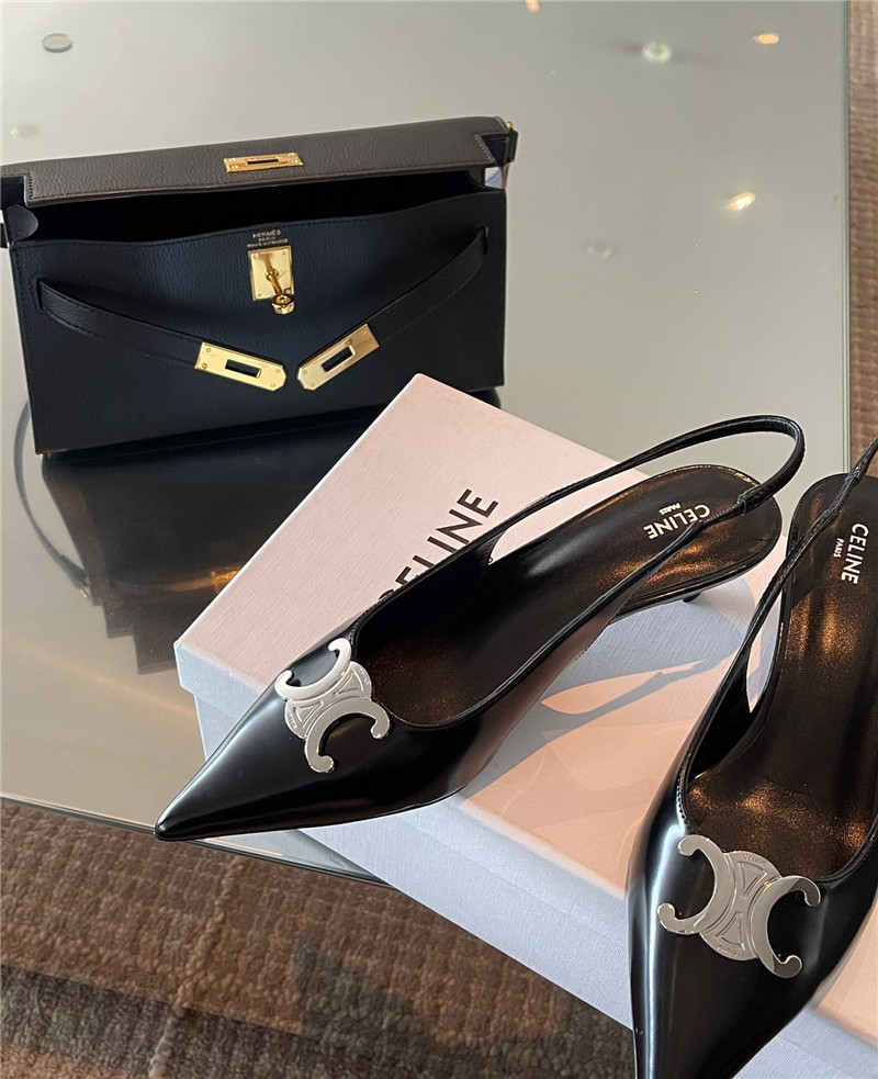 Celine Arc de Triomphe kitten heels