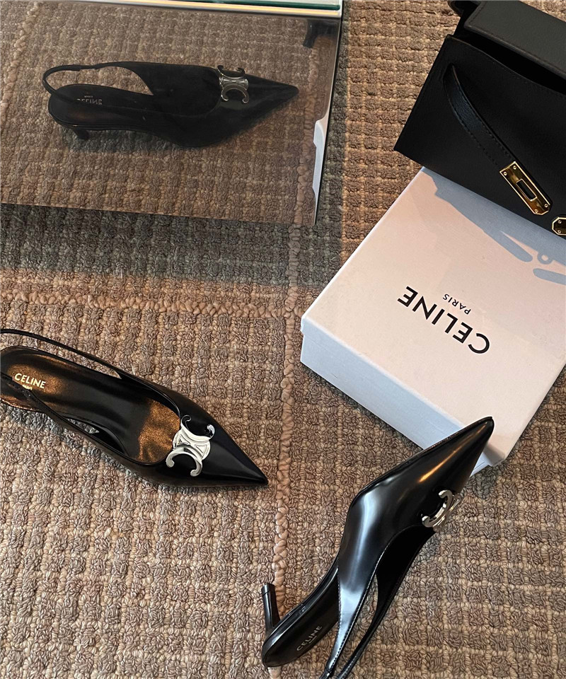 Celine Arc de Triomphe kitten heels