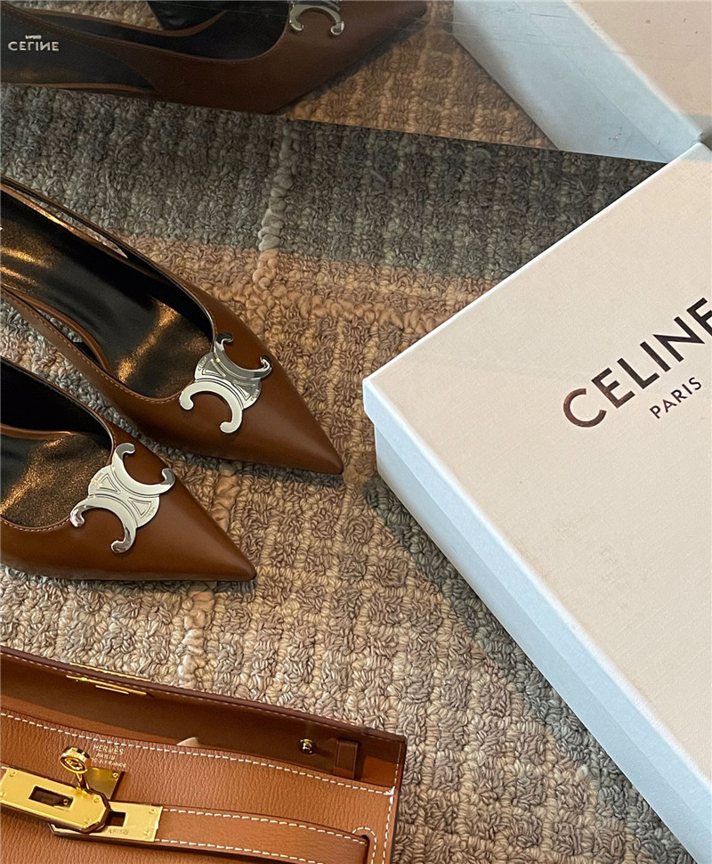 Celine Arc de Triomphe kitten heels