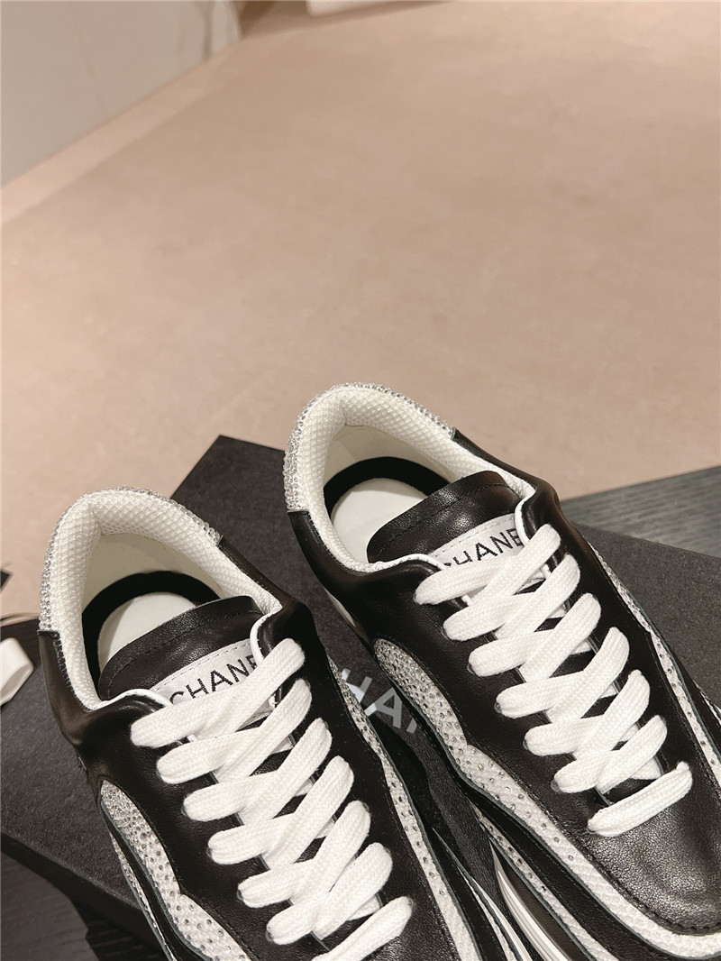 Chanel rhinestone stitching casual sneakers