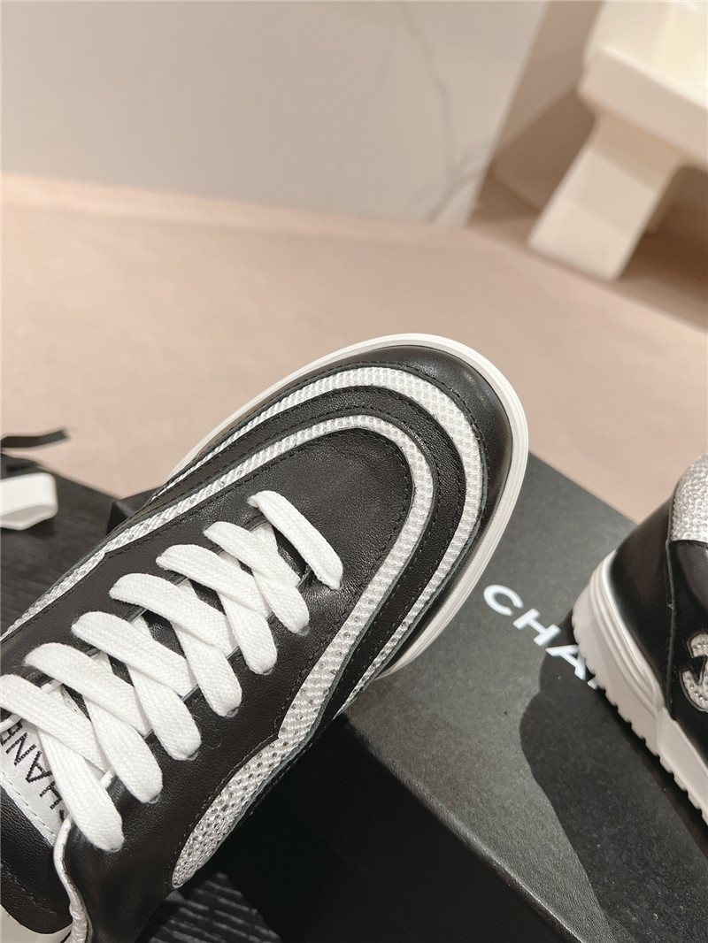 Chanel rhinestone stitching casual sneakers