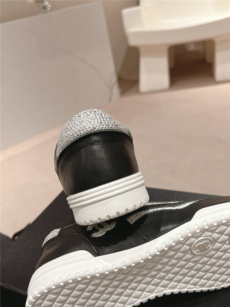 Chanel rhinestone stitching casual sneakers