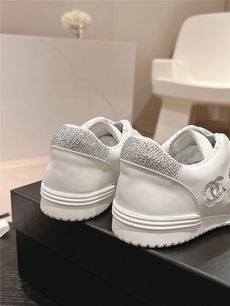 Chanel rhinestone stitching casual sneakers
